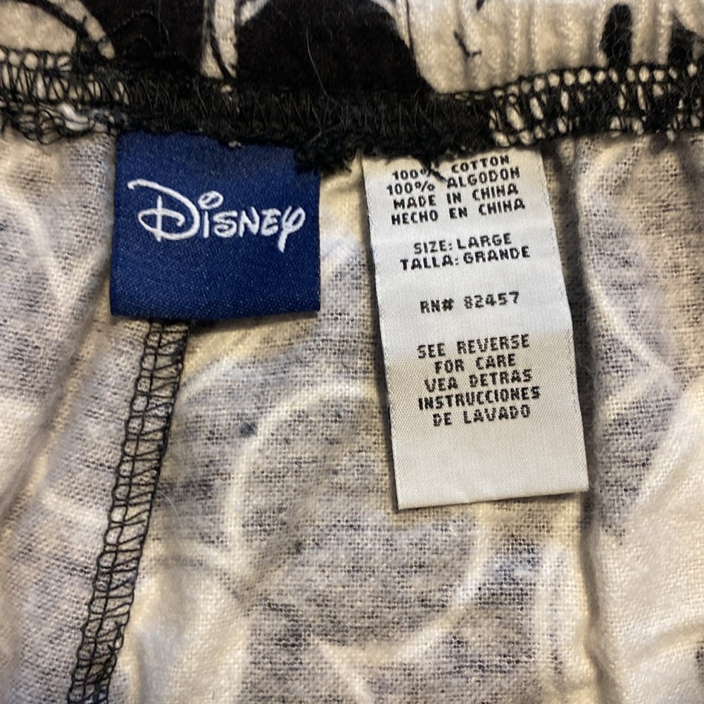 Men’s size large Disney Mickey Mouse black and white flannel pants​ NWOT - Picture 3 of 4